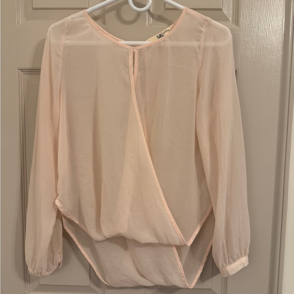 Ya Los Angeles Asymmetrical Wrap Blouse in Orange
